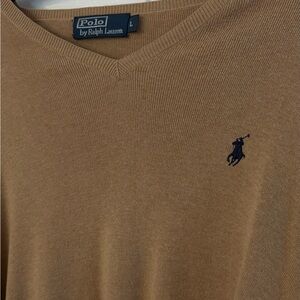 Polo by Ralph Lauren Men's Camel V-Neck Sweater